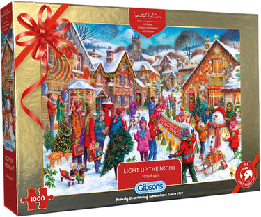 Gibsons puzzel kersteditie - light up the night 1000 stukjes legpuzzel.