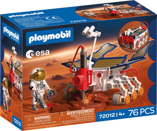 Playmobil space esa mars exploration rover | astronaut - mobiele rover met boor zonnepanelen | hoogwaardige ruimtespeelgoedset voor kinderen vanaf 4 jaar | 72012