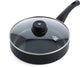 Bk brilliant hapjespan 24cm met deksel - 2.65l - pfas-vrije antikleeflaag – hapjespan inductie - keramische pan - ovenbestendig tot 160°c – koudgreep - met glazen deksel - zwart