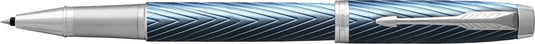 Parker im premium rollerballpen | blauwgrijs met chroomdetail | fijne penpunt met zwarte inkt navulling | geschenkdoos
