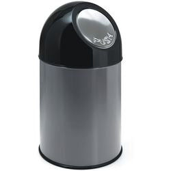 Push prullenbak v-part 31023448 staal zilver