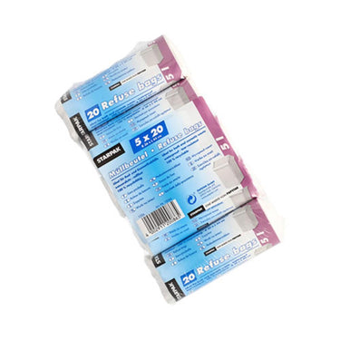 Papstar pedaalemmerzakken 5 liter 5 rol a 20 stuks wit