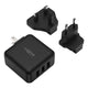 Usb reis oplader 15w met verwisslbare ac stekkers | 2 stuks
