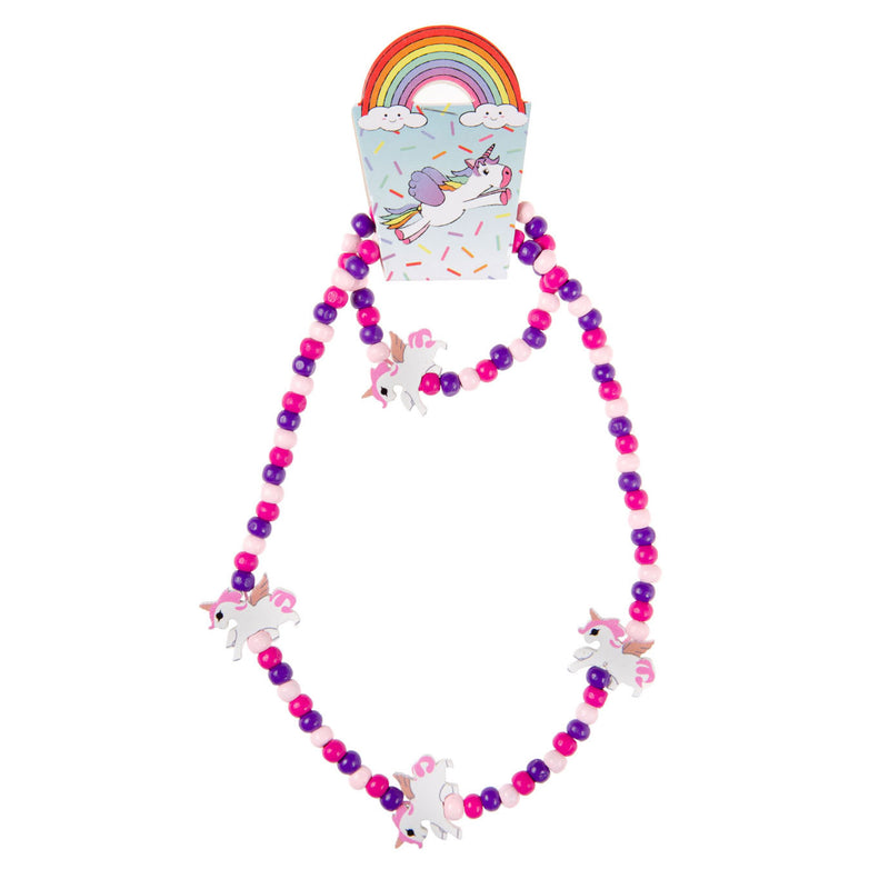 Load image into Gallery viewer, Duckiez houten ketting en armband eenhoorn
