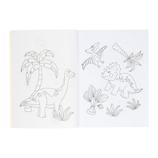 Duckiez kleurboek met stickervel dinosaurus