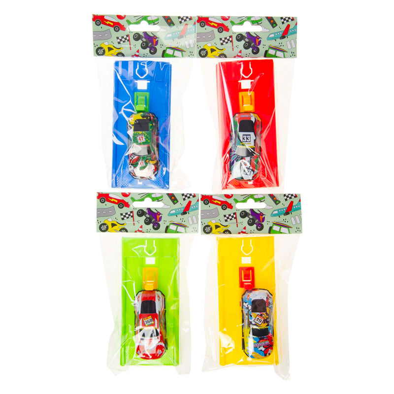 Load image into Gallery viewer, Duckiez metalen auto met afschiet racebaan
