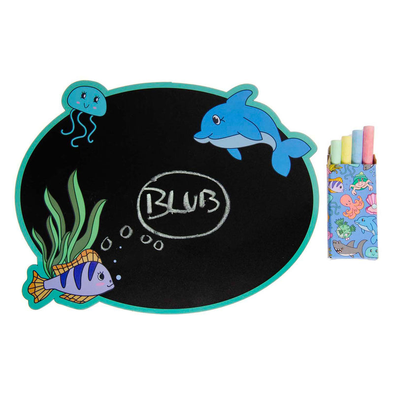 Load image into Gallery viewer, Duckiez krijtbordje met krijt - onderwater wereld
