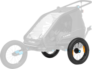 Cube fat wheels for double bicycle trailers