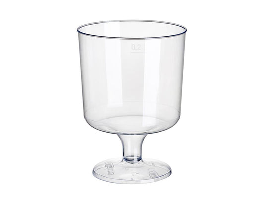Papstar plastic wijnglazen met voet 200ml ã˜7,2x10cm glashelder gemaakt van recyclebaar ps