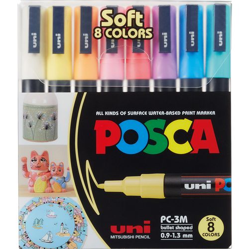Pk8 lakmarker posca kleurenassortiment pc-3m
