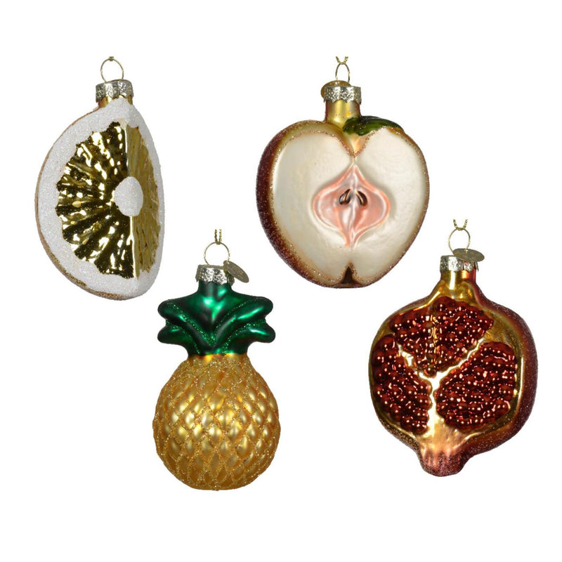 Laden Sie das Bild in Galerie -Viewer, Decoris kersthanger fruit glas ananas granaatappel appel peer 5x7cm
