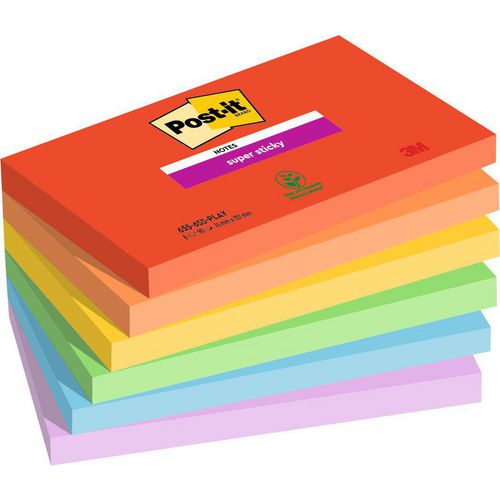 Super sticky notes post-it 655-6ss-play multikleur