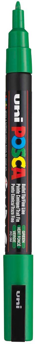 Uni posca pc3m verfmarker donkergroen - ronde punt tot 1,3 mm