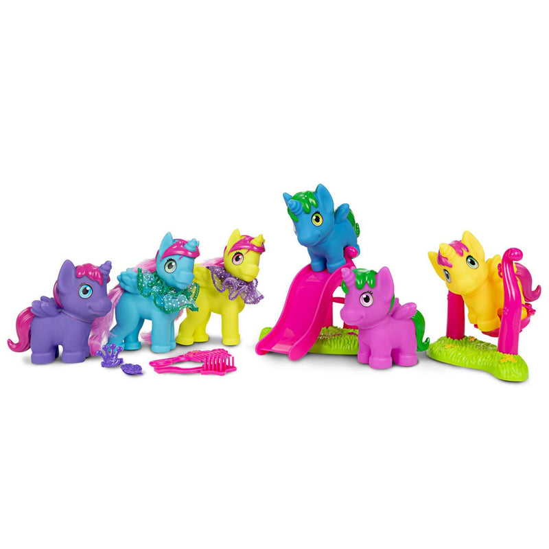 Afbeelding laden in galerijviewer, Toi-toys dream horse speelset speeltuin met accessoires + 6x eenhoorn
