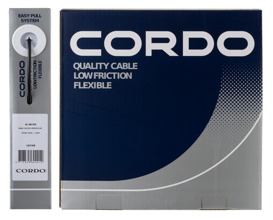 Cordo kabel buitenkabel versteller zwart 5mm 30 meter + liner werkplaats