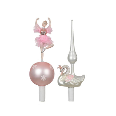 Decoris piek ballerina zwaan van glas ca 29cm