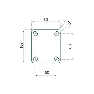 Tarsus zwenk + rem 125 mm. tpr extra stil