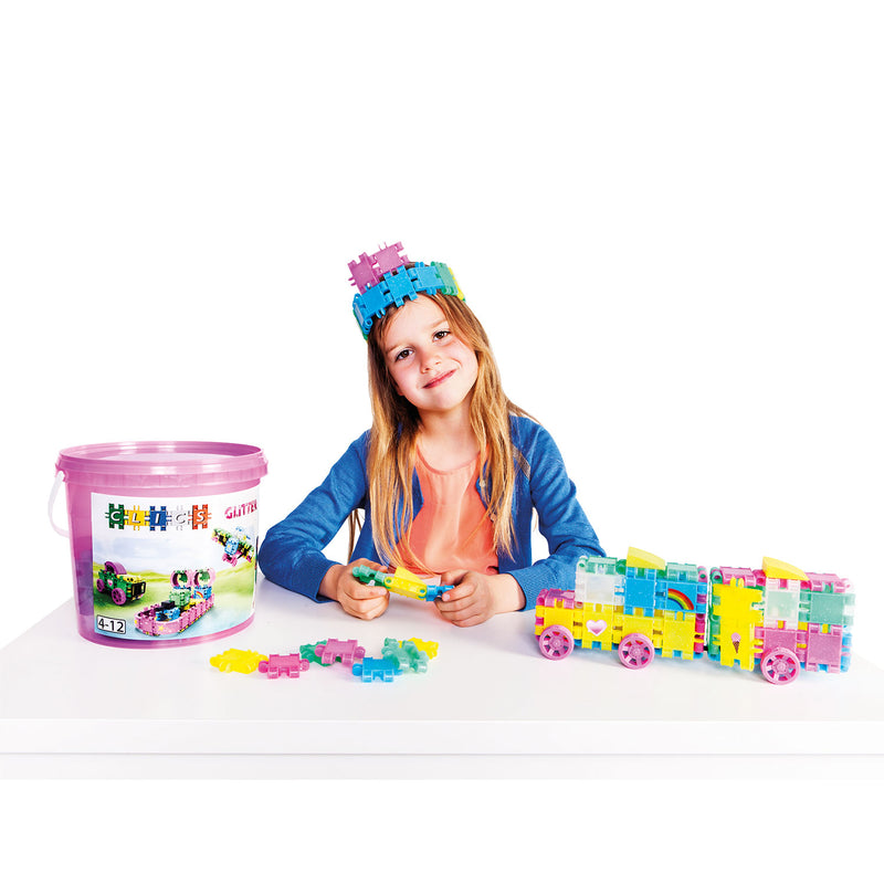 Load image into Gallery viewer, Clics Bouwblokken - Glitter Bouwset 8in1
