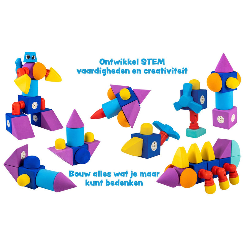 Load image into Gallery viewer, Blockaroo magnetische foam blokken robot box, 10dlg.
