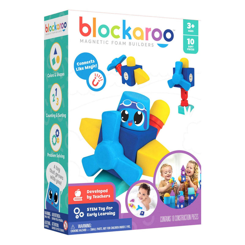 Load image into Gallery viewer, Blockaroo magnetische foam blokken vliegtuig box, 10dlg.
