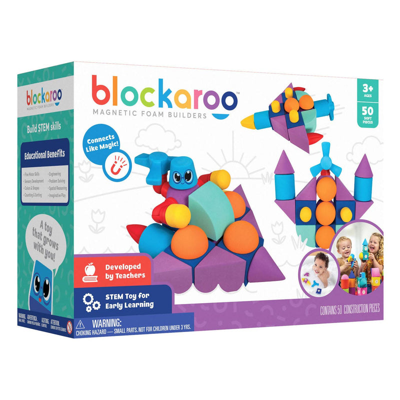Load image into Gallery viewer, Blockaroo Magnetische Foam Blokken Builders Box, 50dlg.

