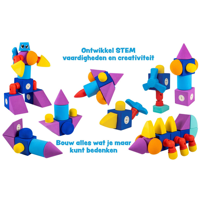 Load image into Gallery viewer, Blockaroo Magnetische Foam Blokken Builders Box, 50dlg.
