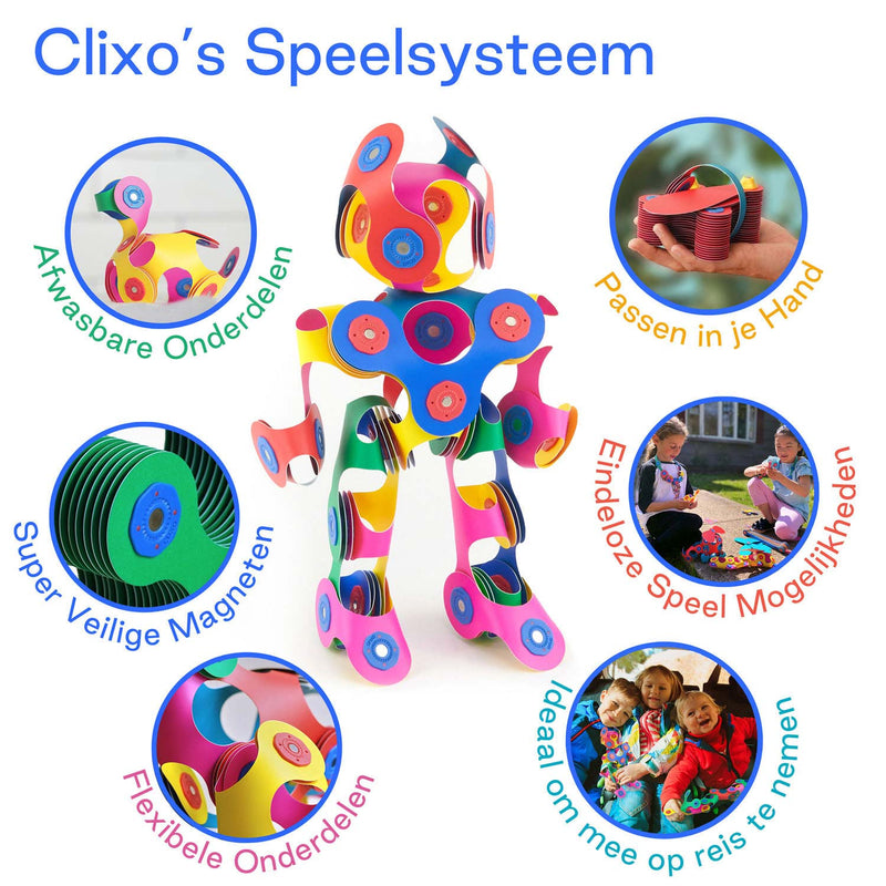 Load image into Gallery viewer, Clixo Magnetisch Bouwspeelgoed Rainbow Pack, 42dlg.
