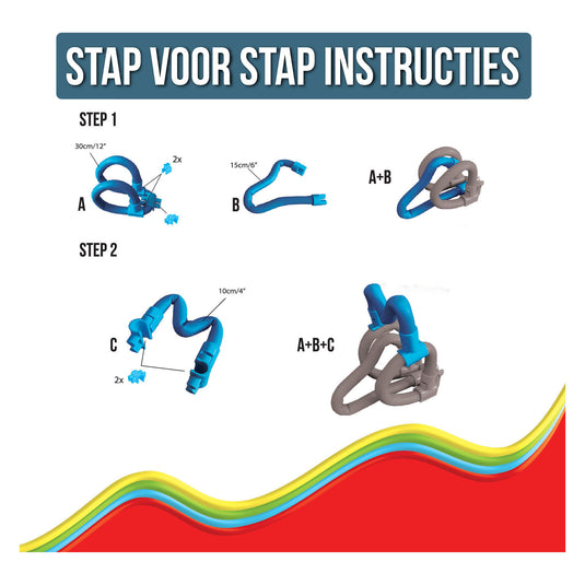 Clics spaghetteez noodle the pup flexibele bouwstaafjes, 34dlg.