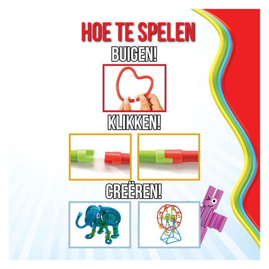 Spaghetteez flexibele bouwstaafjes in opbergbox, 200dlg.