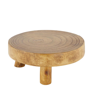 Dijk natural collections dienblad hout op voet ã˜19,5x8cm