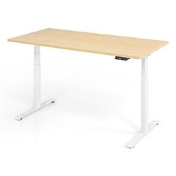 Zit-sta-bureau vlxk6516 3 w hout, metaal beige, wit