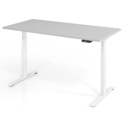 Zit-sta-bureau vlxk6516 5 w hout, metaal lichtgrijs