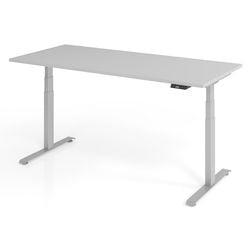 Zit-sta-bureau vlxk6519 5 s hout, metaal lichtgrijs
