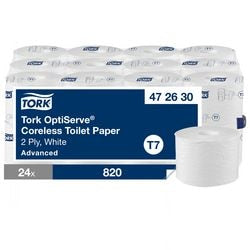 Tork optiserve toiletpapier 2 laag zonder kern 472630