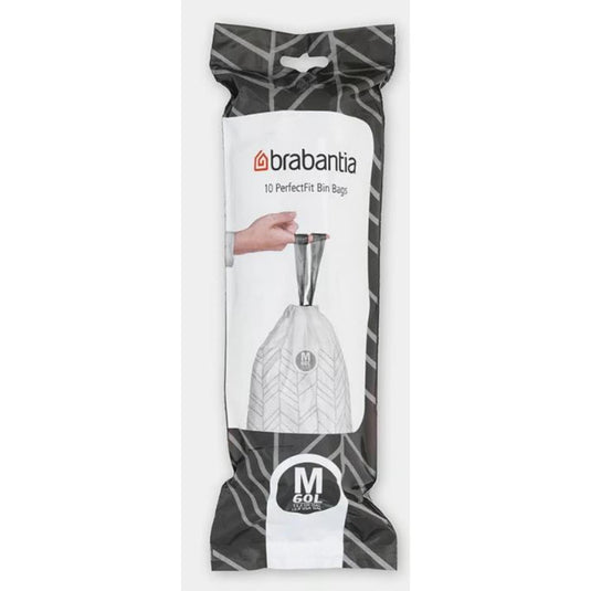 Brabantia perfectfit afvalzak met trekbandsluiting - 60 l - code m - 10 stuks