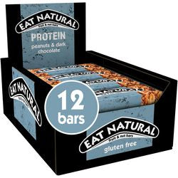 Ontbijtreep eat natural pure chocolade, pinda 40 g 12 stuks