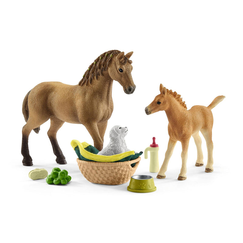 Load image into Gallery viewer, Schleich HORSE CLUB Babydieren Verzorgingsset 42432
