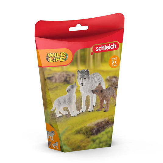 Schleich wild life wolvin met wolvenwelpen 42472