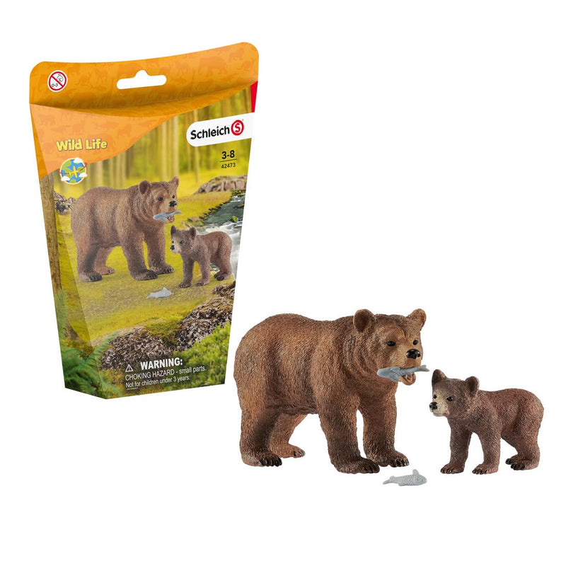 Load image into Gallery viewer, Schleich WILD LIFE Vrouwelijke Grizzlybeer met Grizzlybeertje 42473
