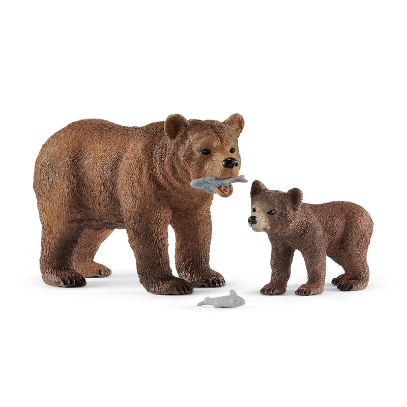 Load image into Gallery viewer, Schleich WILD LIFE Vrouwelijke Grizzlybeer met Grizzlybeertje 42473
