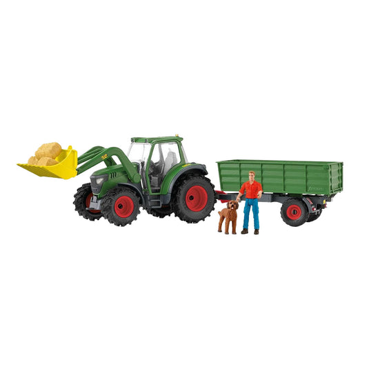 Schleich farm world tractor met aanhanger 42608