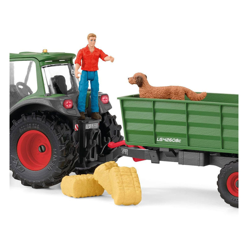 Load image into Gallery viewer, Schleich farm world tractor met aanhanger 42608
