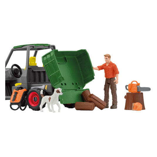 Schleich farm world houtzager met voertuig 42659