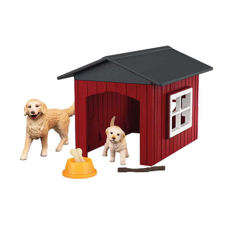 Load image into Gallery viewer, Schleich farm world hondenhok met golden retrievers 42722
