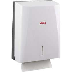 Dispenser voor papieren handdoeken viking zigzag wit kunststof
