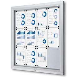 Vergrendelbaar notitiebord showdown sct12xa4ph zilver aluminium