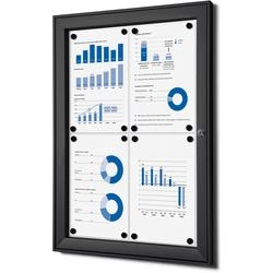 Vergrendelbaar notitiebord showdown scs4xa4c9005 zwart aluminium