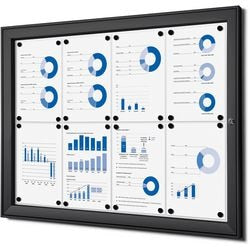 Vergrendelbaar notitiebord showdown scs8xa4c9005 zwart aluminium