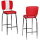 Barkruk wohnling american diner rood, wit 110 kg 400 x 380 x 1,100 mm
