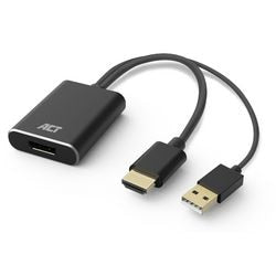 Act connectivity hdmi naar displayport adapter, 4k@60hz (zwart)